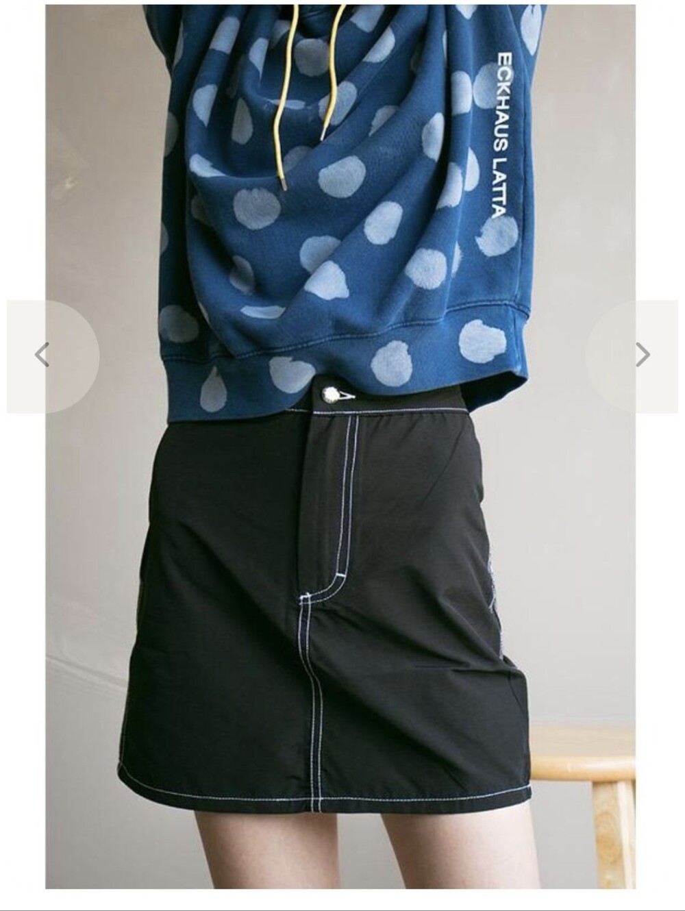 Eckhaus Latta El Black Nylon Mini Skirt M